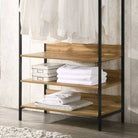 Zahra open wardrobe (wide) with 4 shelves in oak effect by TAD - Price Crash Furniture