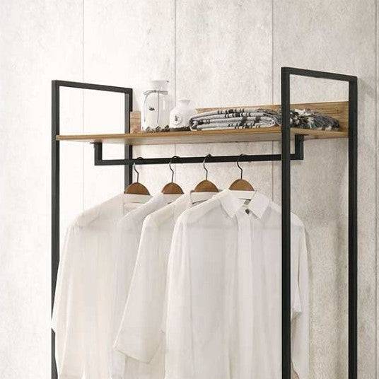 Zahra open wardrobe (wide) with 4 shelves in oak effect by TAD - Price Crash Furniture