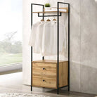 Zahra open wardrobe with 2 drawers in matte grey by TAD - Price Crash Furniture