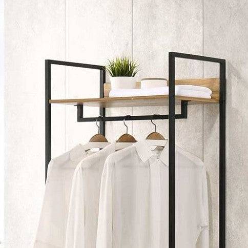 Zahra open wardrobe with 2 drawers in matte grey by TAD - Price Crash Furniture