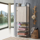 Zahra storage cabinet with 1 door and 3 shelves in ash oak effect by TAD - Price Crash Furniture