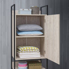 Zahra storage cabinet with 1 door and 3 shelves in ash oak effect by TAD - Price Crash Furniture