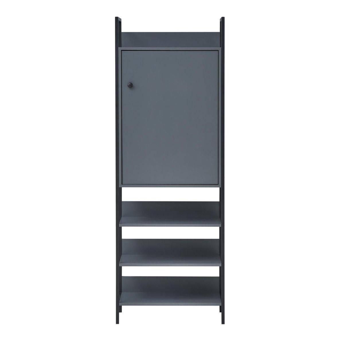 Zahra storage cabinet with 1 door and 3 shelves in matte grey by TAD - Price Crash Furniture