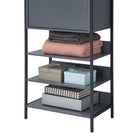 Zahra storage cabinet with 1 door and 3 shelves in matte grey by TAD - Price Crash Furniture