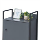 Zahra storage cabinet with 1 door and 3 shelves in matte grey by TAD - Price Crash Furniture