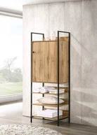 Zahra storage cabinet with 1 door and 3 shelves in oak effect by TAD - Price Crash Furniture