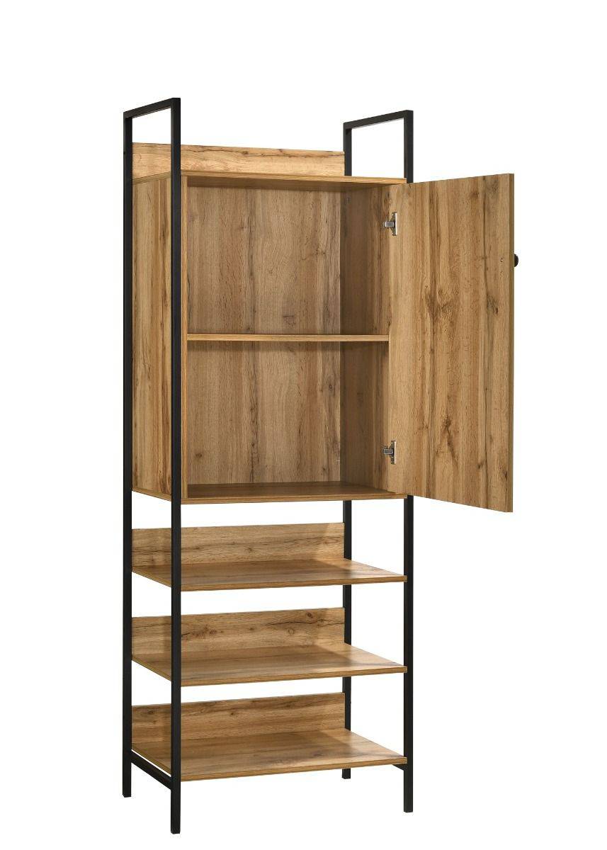 Zahra storage cabinet with 1 door and 3 shelves in oak effect by TAD - Price Crash Furniture