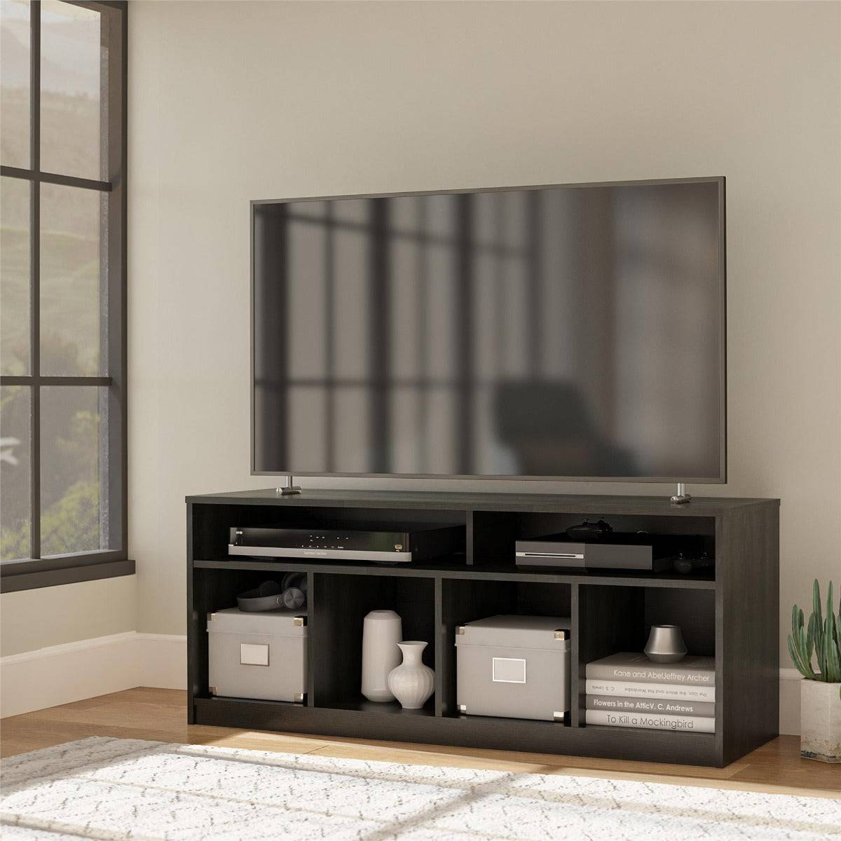 4 Cube TV Stand in True Black Oak by Dorel - Price Crash Furniture