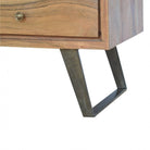 Acacia Media Unit With Pewter Legs - Price Crash Furniture