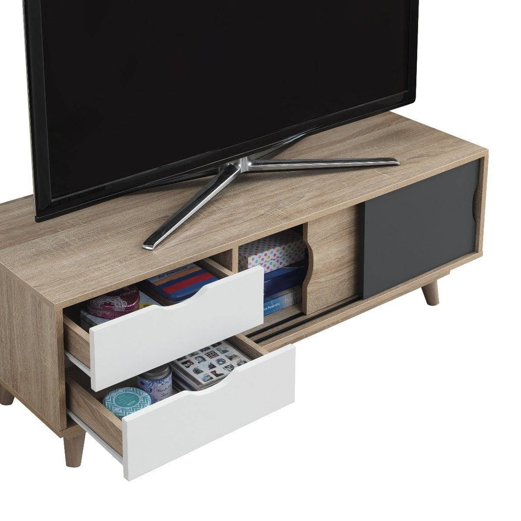 Alford Desk in Sonoma Oak and Grey by TAD - Price Crash Furniture