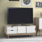 Alford TV Unit in Sonoma Oak and White by TAD - Price Crash Furniture