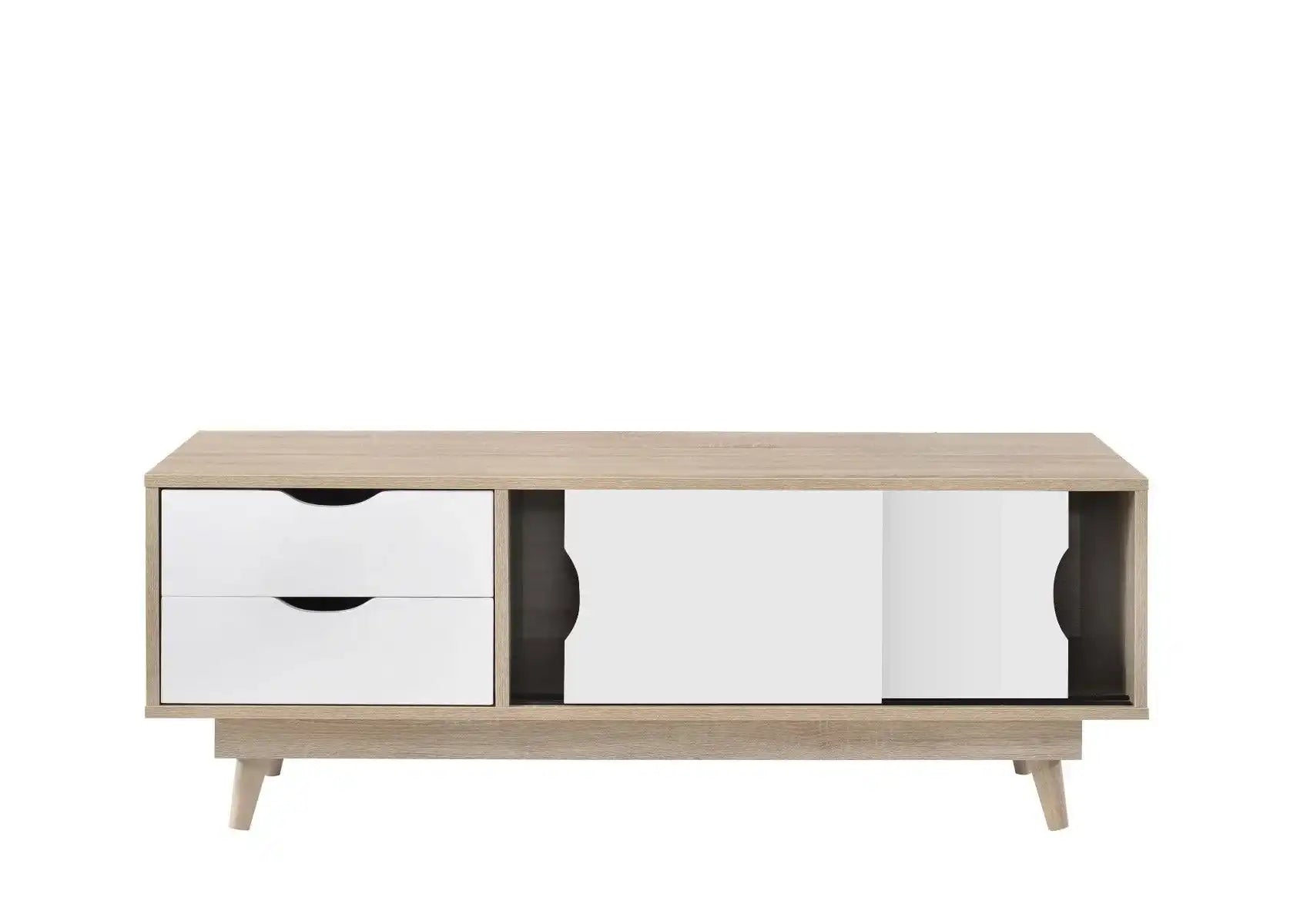 Alford TV Unit in Sonoma Oak and White by TAD - Price Crash Furniture