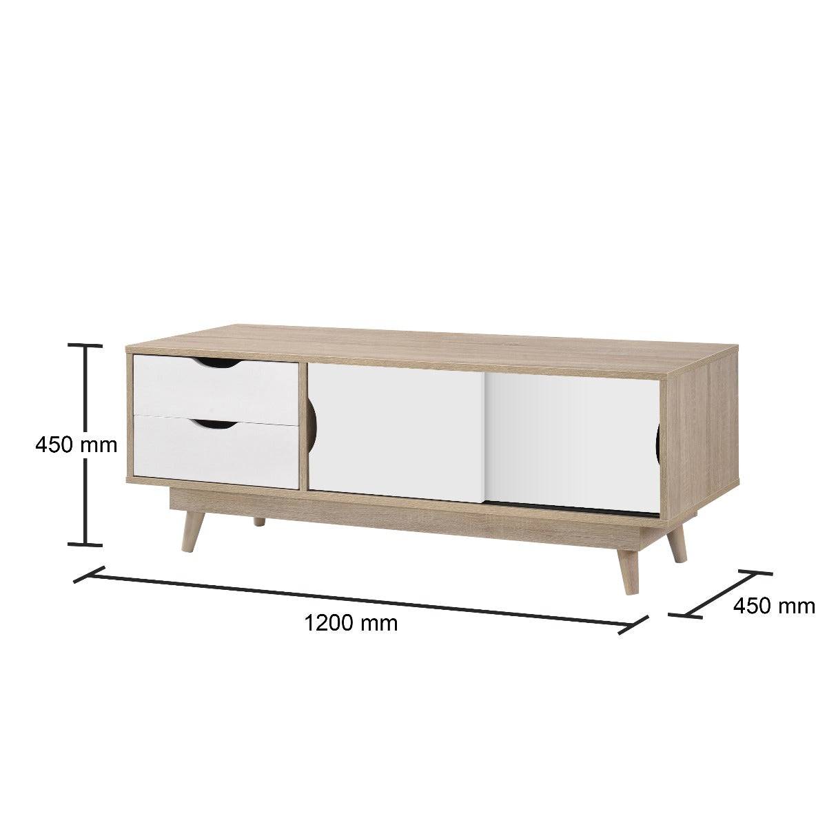 Alford TV Unit in Sonoma Oak and White by TAD - Price Crash Furniture