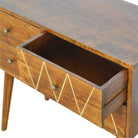 ArtHaus Collection Brass Inlay 4 Drawer Nordic Style Console Table - Price Crash Furniture