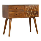 ArtHaus Collection Brass Inlay 4 Drawer Nordic Style Console Table - Price Crash Furniture