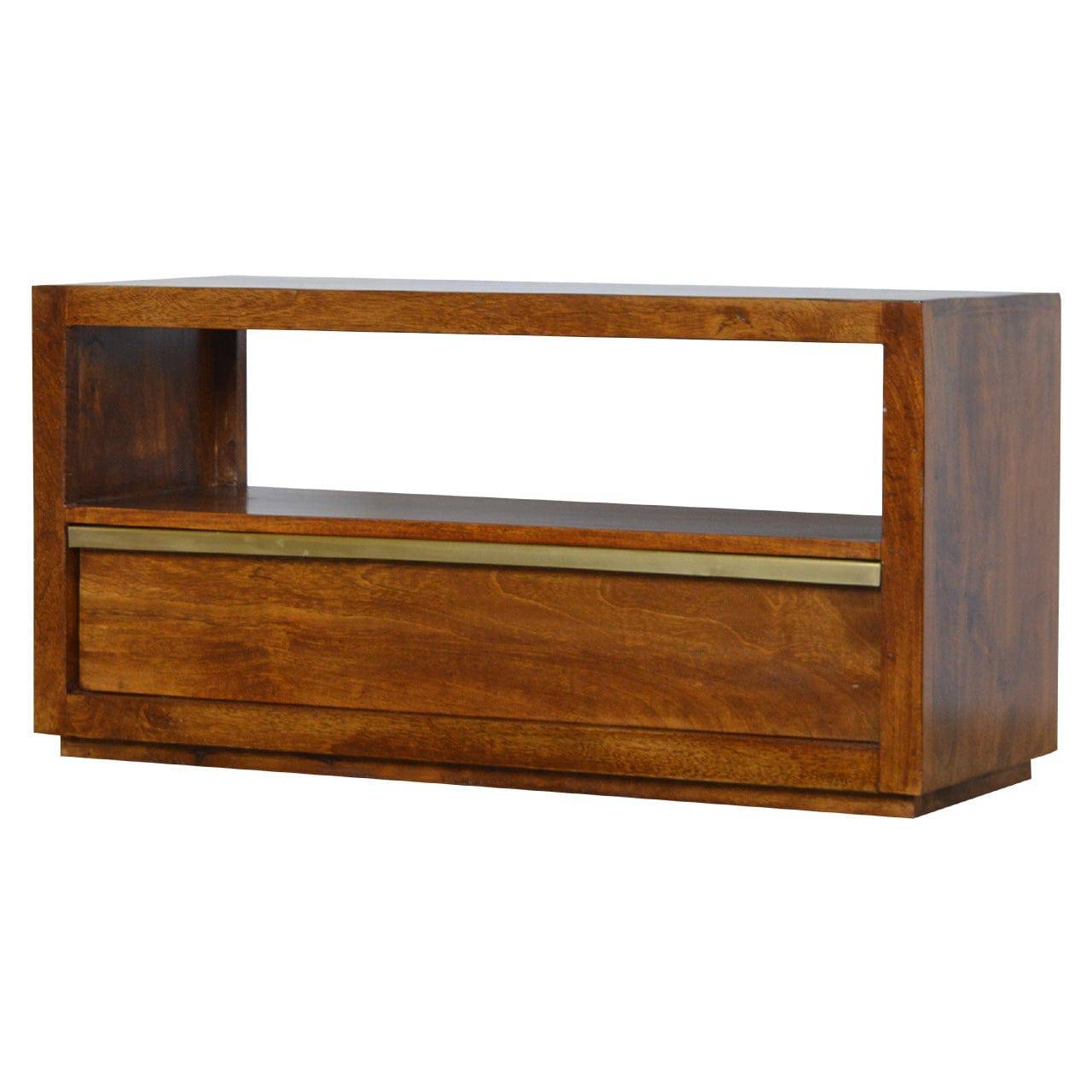 ArtHaus Collection Gold Brass Inlay Chestnut Drawer Bedside - Price Crash Furniture