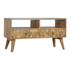 ArtHaus Collection Pineapple Carved 2 Drawer Media Unit - Price Crash Furniture