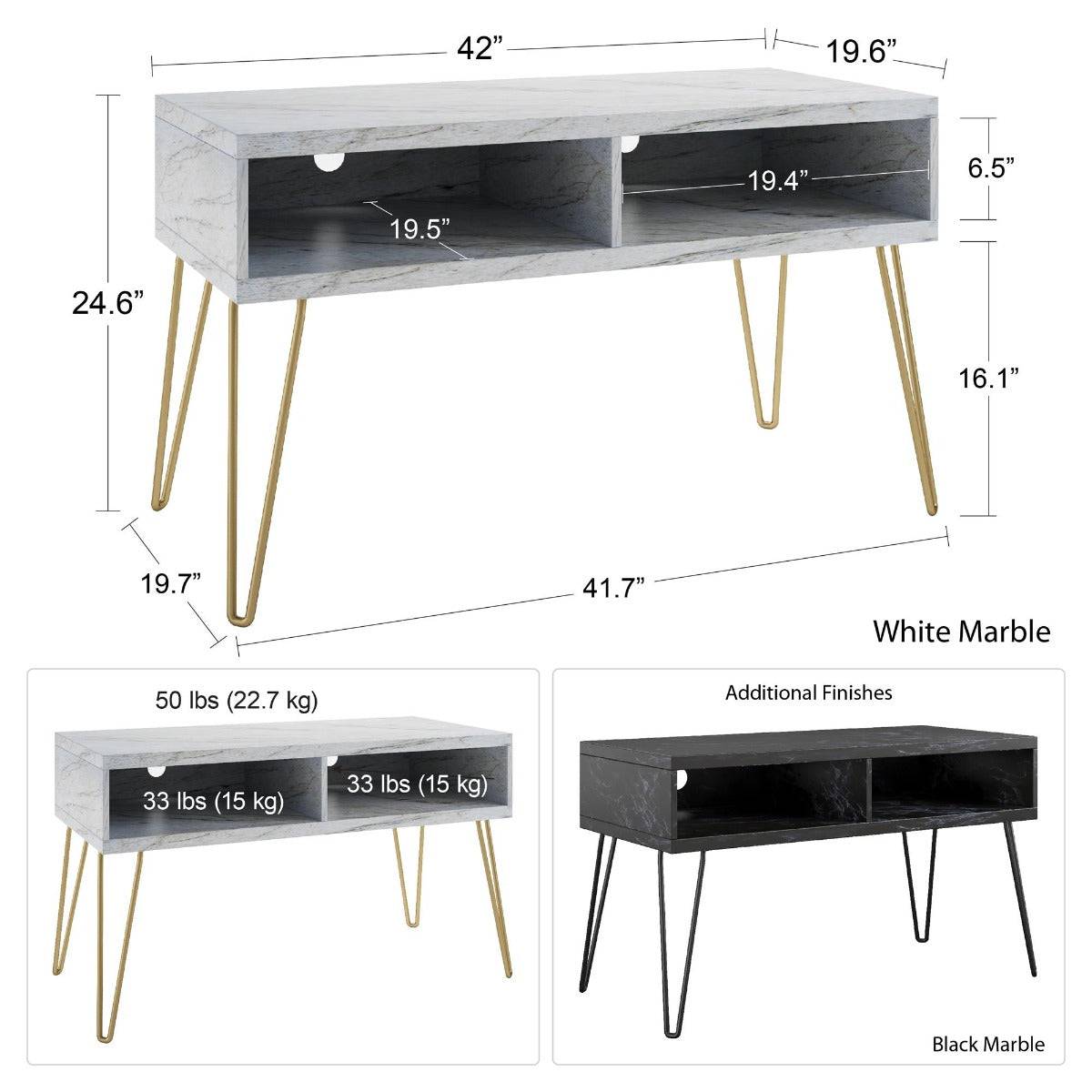 Athena TV Stand in Black by Dorel Novogratz - Price Crash Furniture