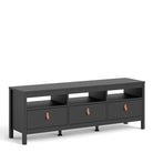 Barcelona TV Unit 3 Drawers in Matt Black - Price Crash Furniture