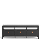 Barcelona TV Unit 3 Drawers in Matt Black - Price Crash Furniture