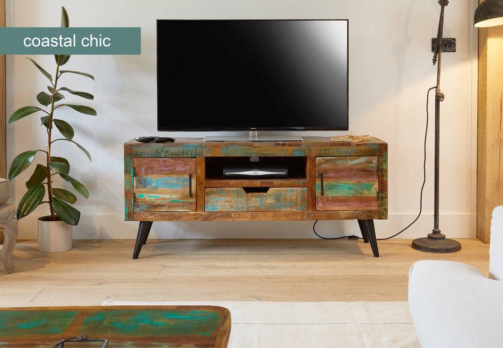 Baumhaus Coastal Chic Widescreen TV Cabinet - Price Crash Furniture