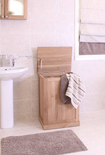 Baumhaus Mobel Oak Laundry Bin - Price Crash Furniture