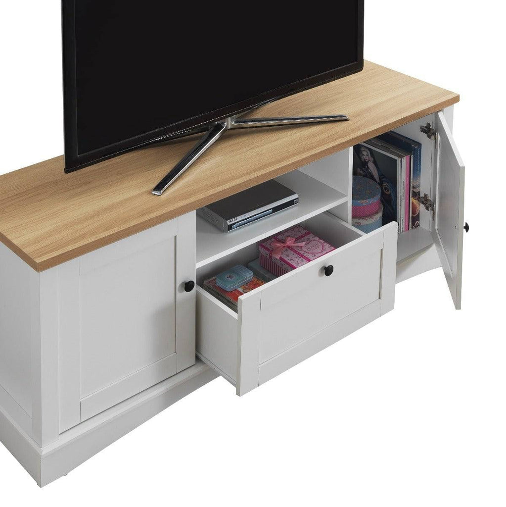 Carden TV Cabinet Stand in White by TAD - Price Crash Furniture