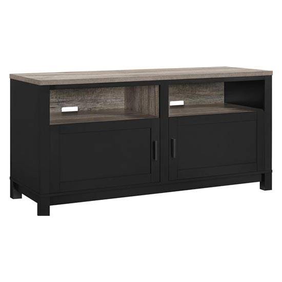 Carver TV Stand up to 60 inch TVs in Black and Weathered Oak by Dorel - Price Crash Furniture