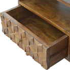 Chestnut Cube Carved TV Unit - Price Crash Furniture