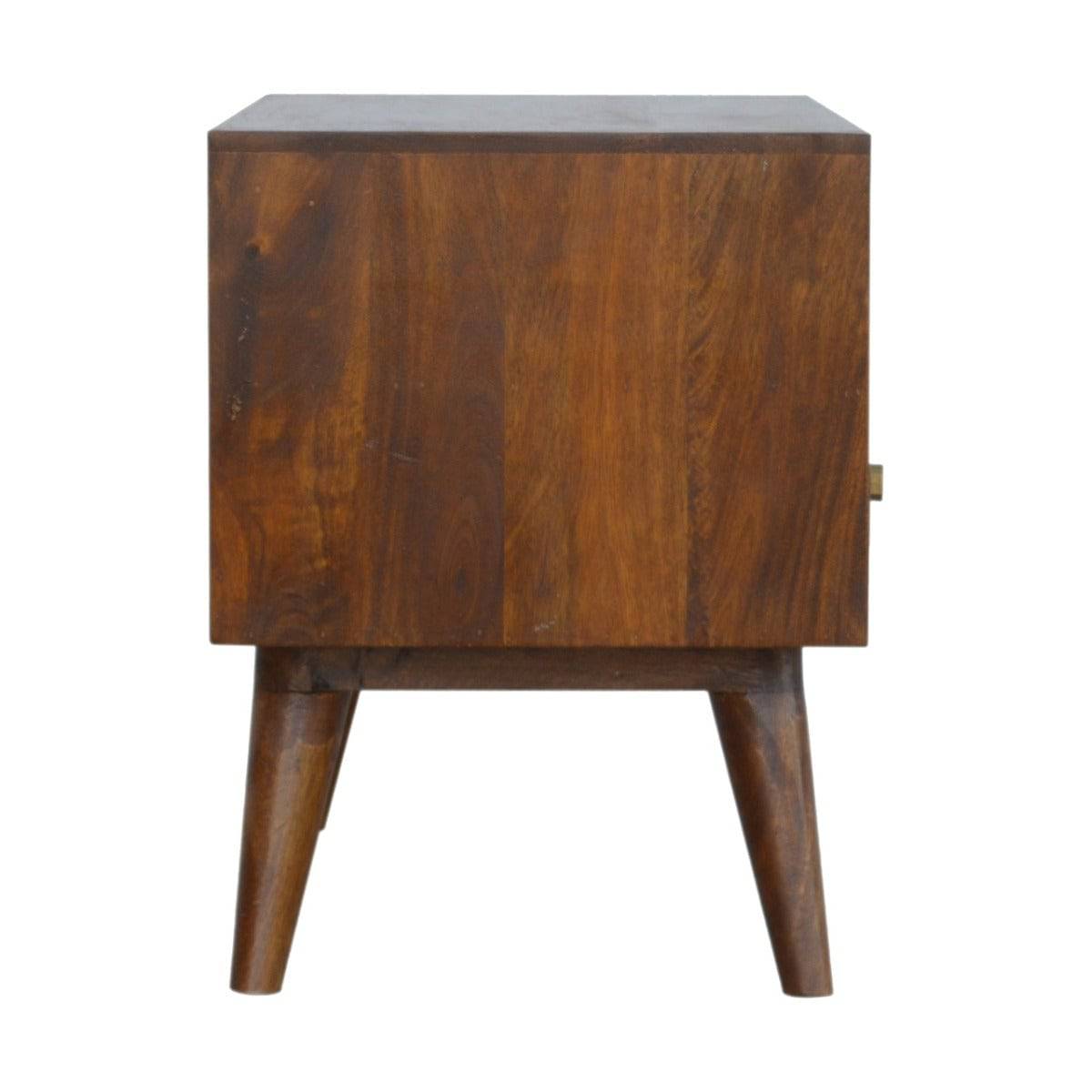 Chestnut Cube Carved TV Unit - Price Crash Furniture