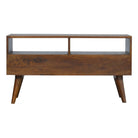 Chestnut Cube Carved TV Unit - Price Crash Furniture