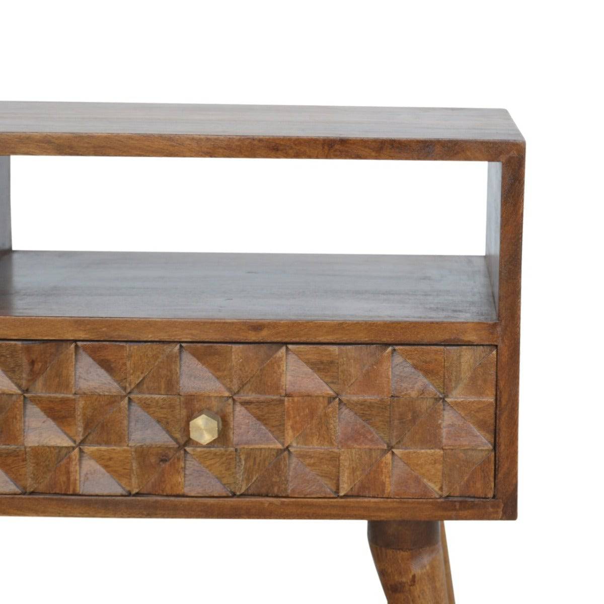 Chestnut Diamond Carved TV Unit - Price Crash Furniture