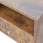 Chestnut Diamond Carved TV Unit - Price Crash Furniture