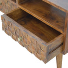 Chestnut Diamond Carved TV Unit - Price Crash Furniture