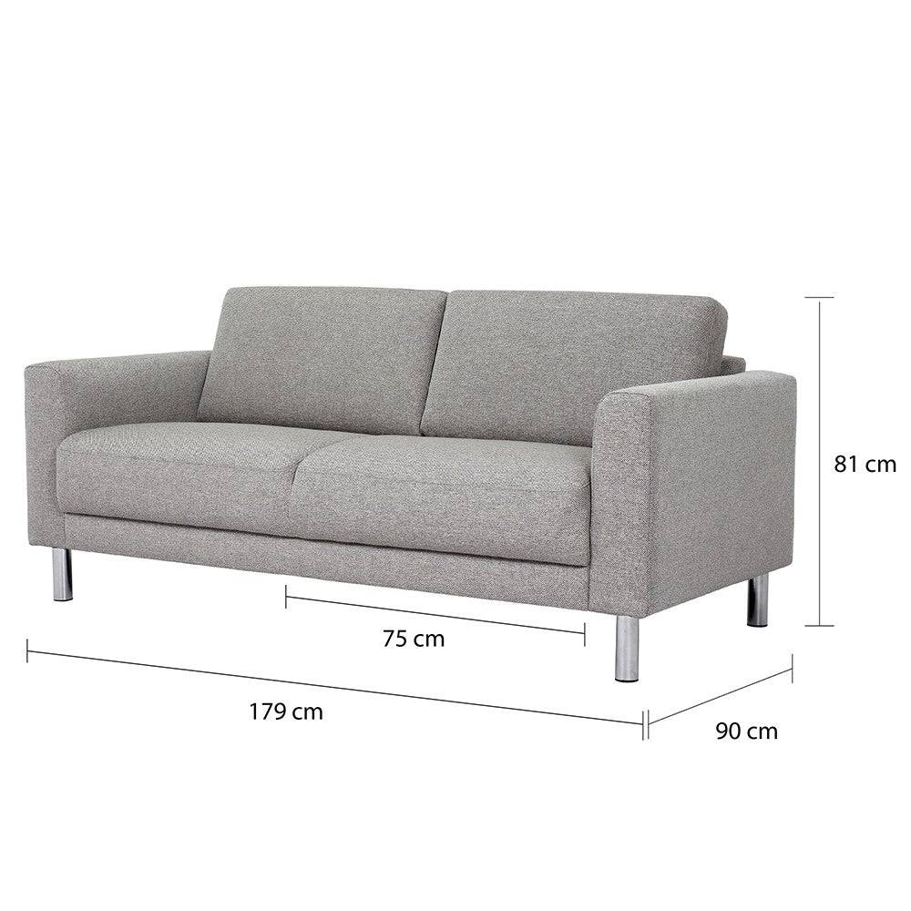 Cleveland 2-Seater Sofa In Nova Light Grey - Price Crash Furniture