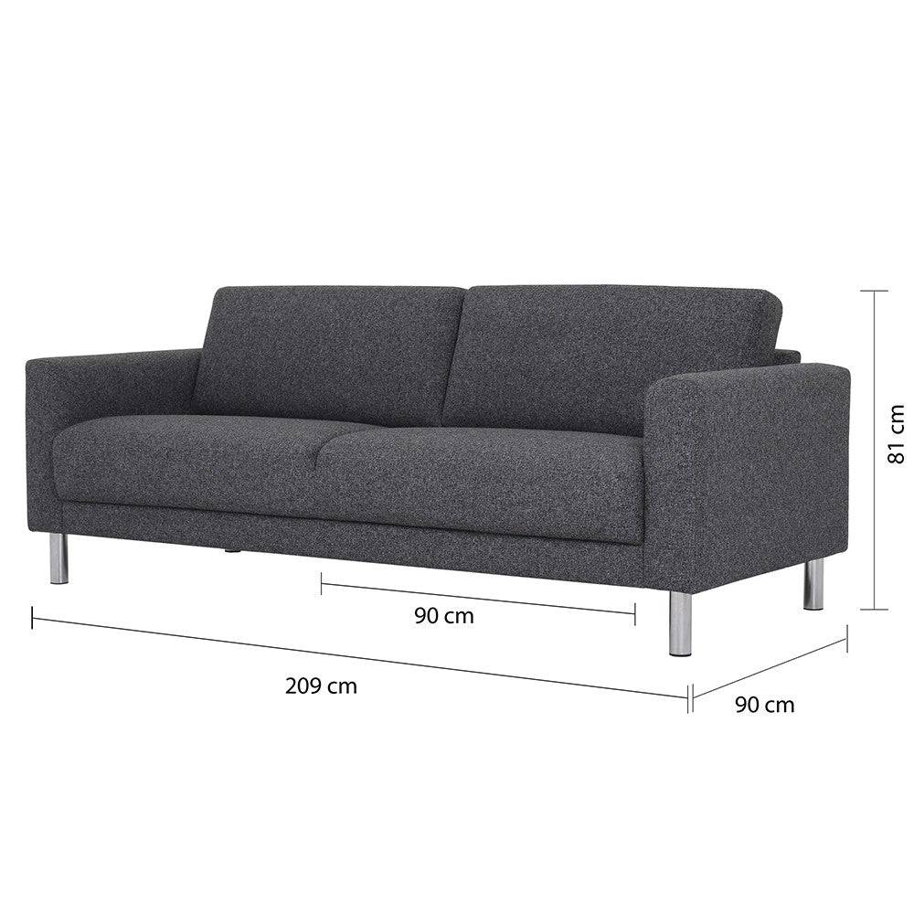 Cleveland 3-Seater Sofa In Nova Anthracite - Price Crash Furniture