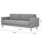 Cleveland 3-Seater Sofa In Nova Light Grey - Price Crash Furniture