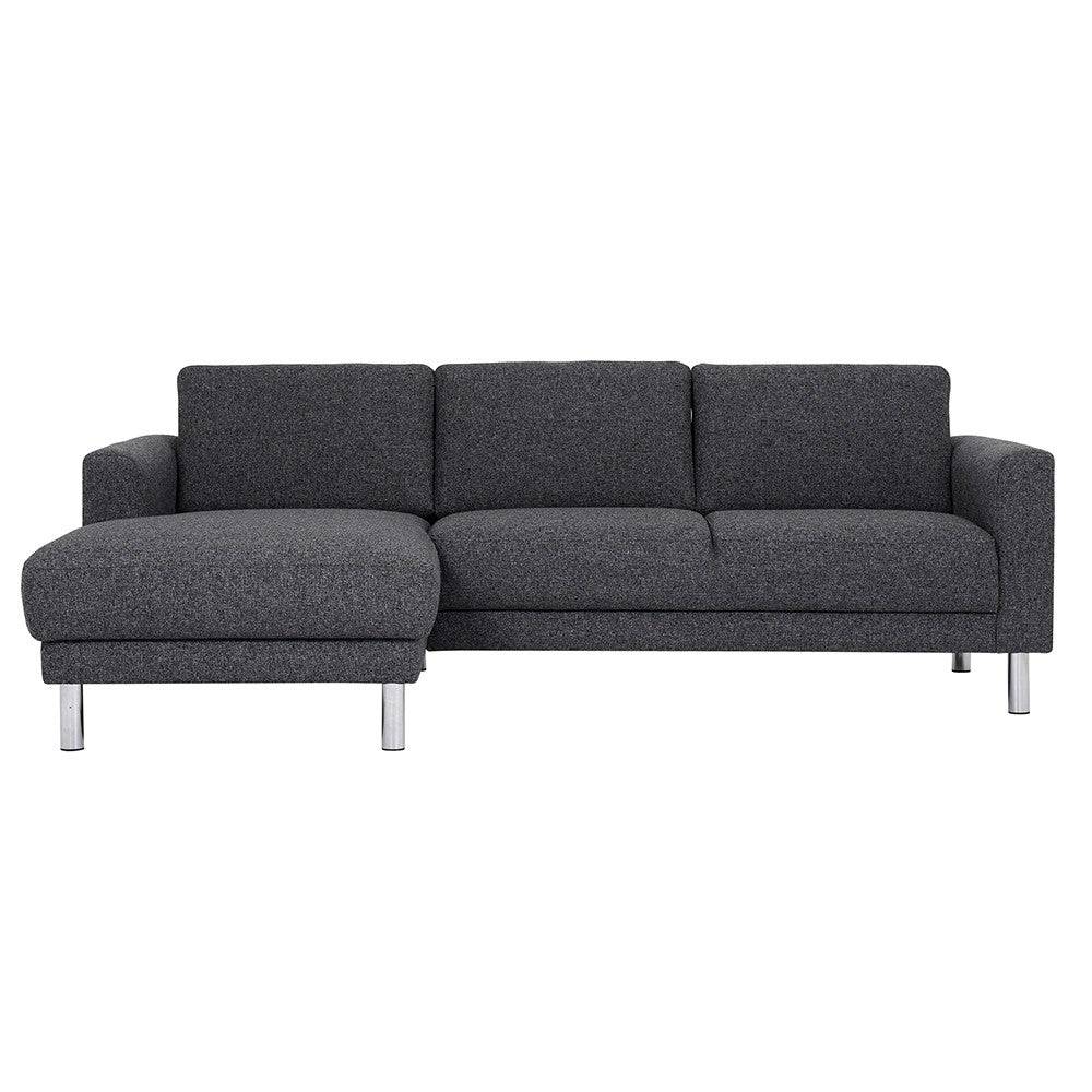 Cleveland Chaiselongue Sofa (LH) In Nova Anthracite - Price Crash Furniture