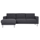 Cleveland Chaiselongue Sofa (LH) In Nova Anthracite - Price Crash Furniture