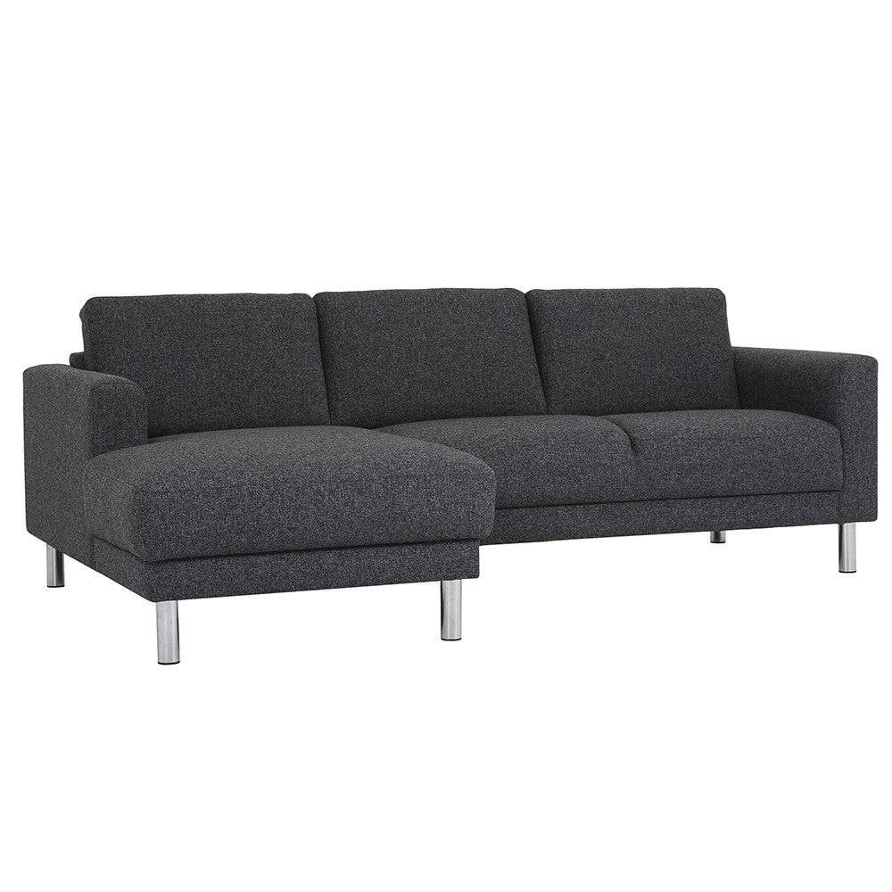 Cleveland Chaiselongue Sofa (LH) In Nova Anthracite - Price Crash Furniture