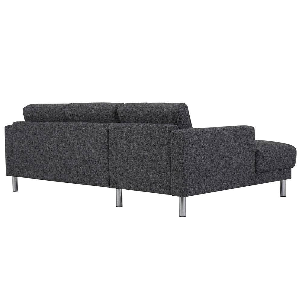 Cleveland Chaiselongue Sofa (LH) In Nova Anthracite - Price Crash Furniture