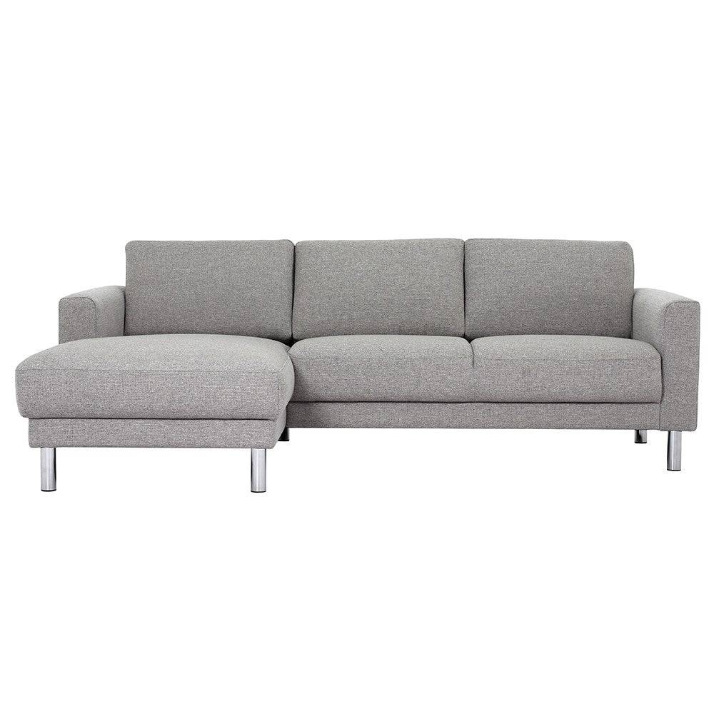 Cleveland Chaiselongue Sofa (LH) In Nova Light Grey - Price Crash Furniture