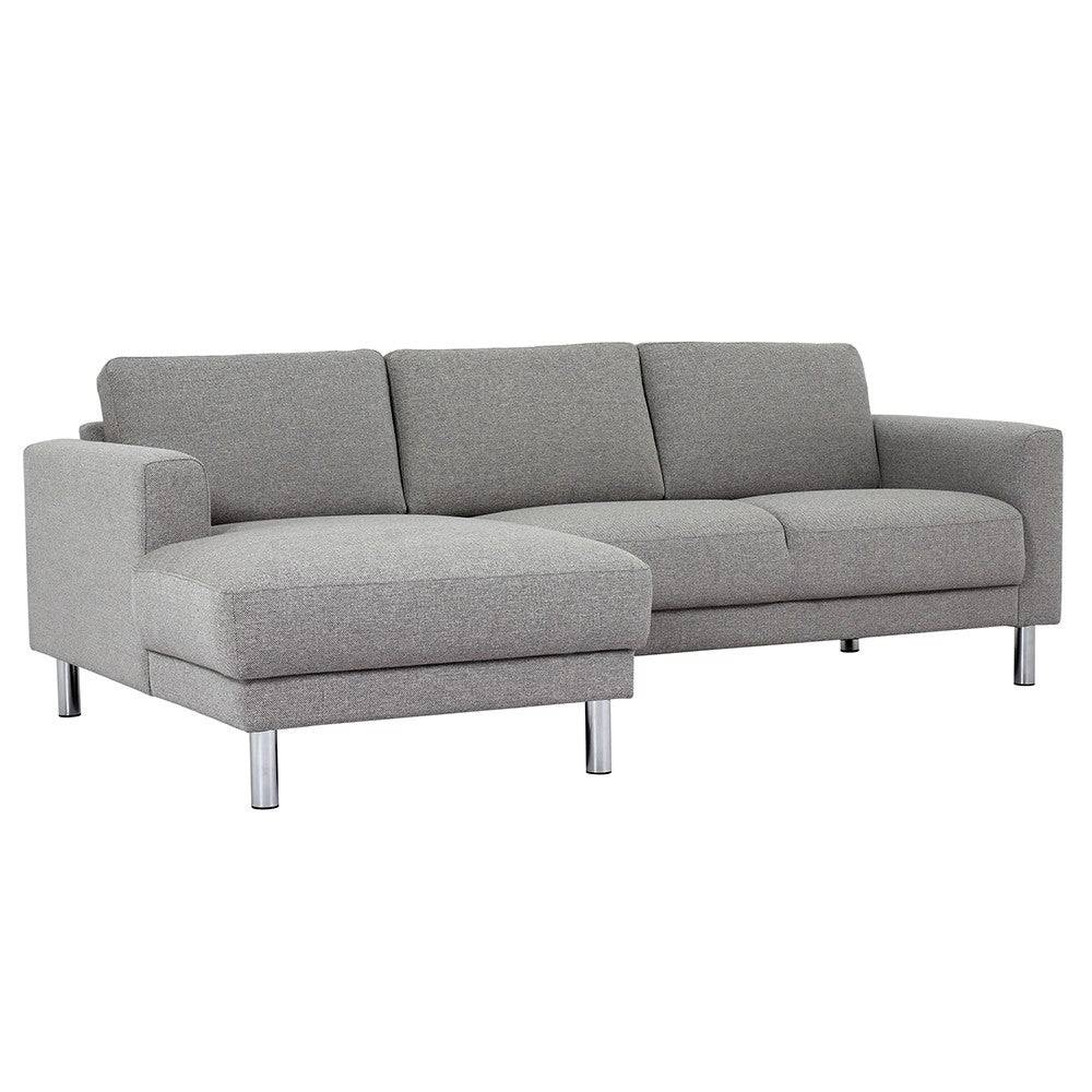 Cleveland Chaiselongue Sofa (LH) In Nova Light Grey - Price Crash Furniture