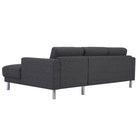 Cleveland Chaiselongue Sofa (RH) In Nova Anthracite - Price Crash Furniture