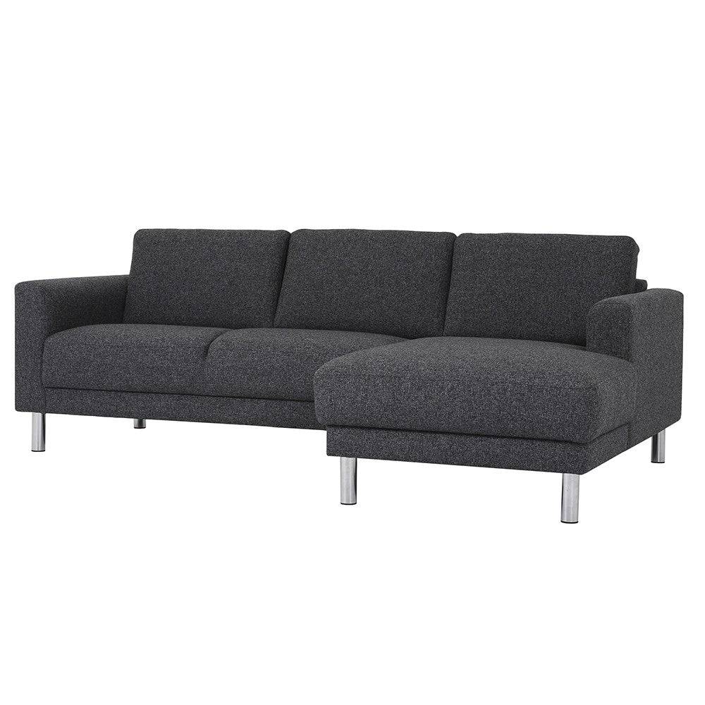 Cleveland Chaiselongue Sofa (RH) In Nova Anthracite - Price Crash Furniture