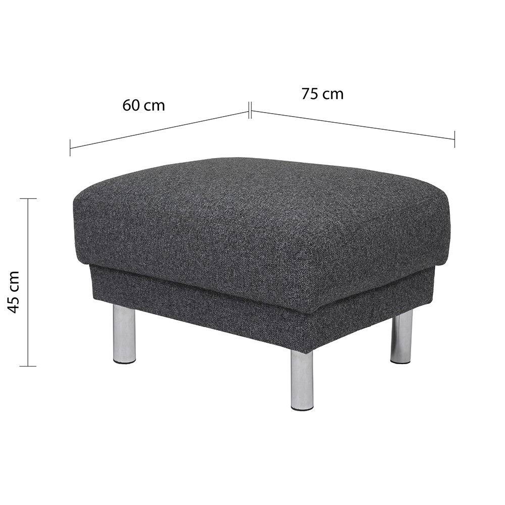 Cleveland Footstool In Nova Anthracite - Price Crash Furniture