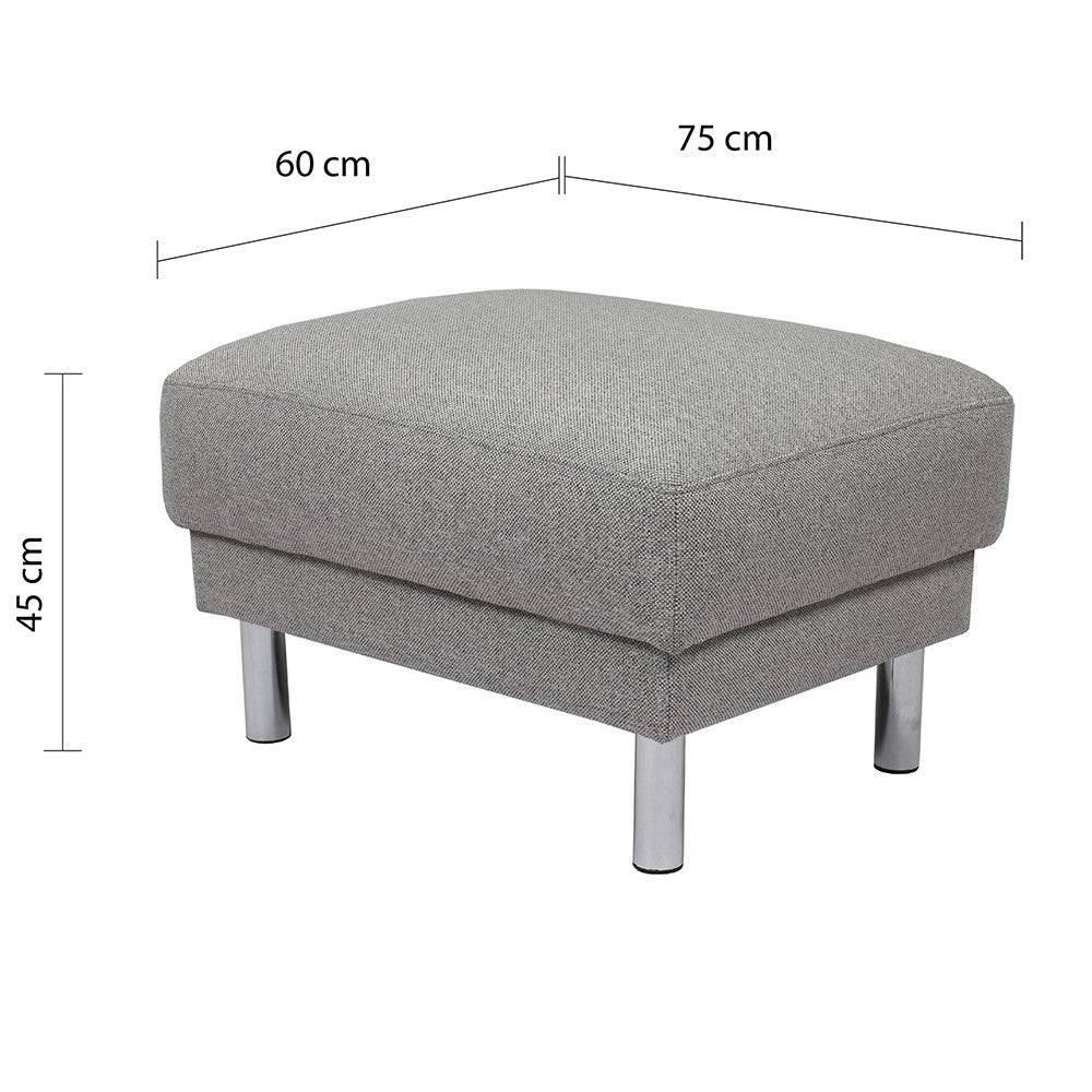 Cleveland Footstool In Nova Light Grey - Price Crash Furniture