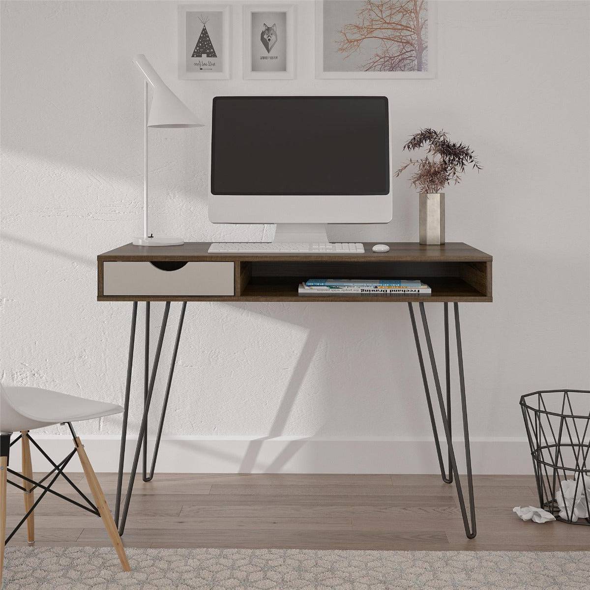 Concord Desk in Brown Oak by Dorel - Price Crash Furniture