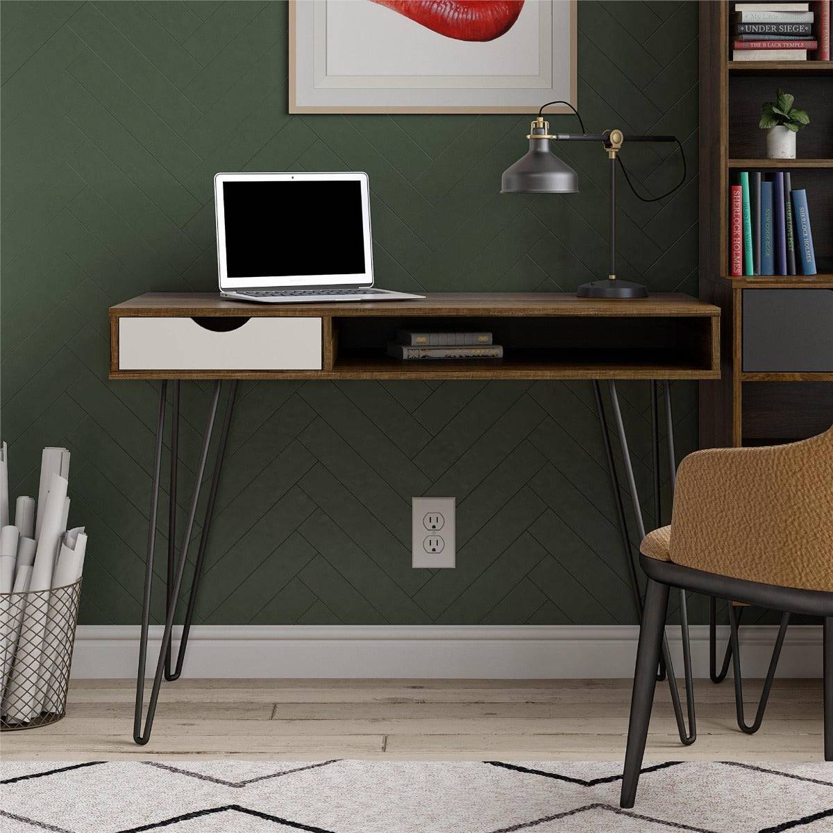 Concord Desk in Brown Oak by Dorel - Price Crash Furniture