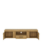 Cortina 2 Door 1 Drawer Wide TV Cabinet Stand In Grandson Oak - Price Crash Furniture